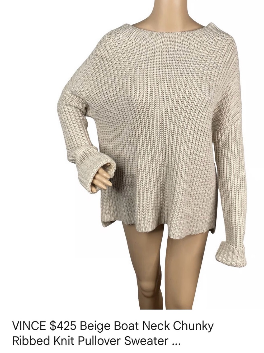 Vince Cream Crewneck Knit Sweater